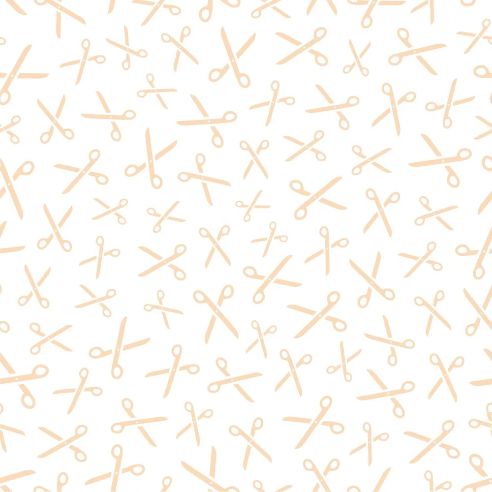 Scissors Fabric - Pizazz Peach
