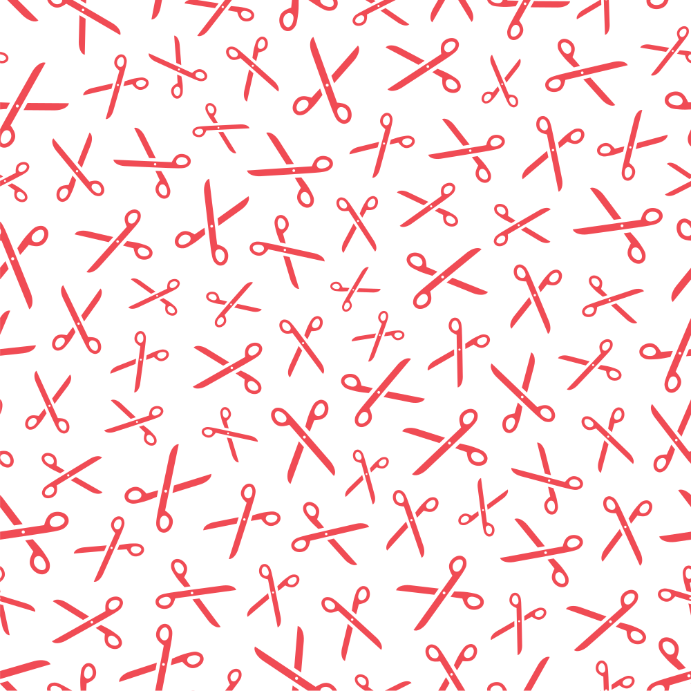 Scissors Fabric - Red