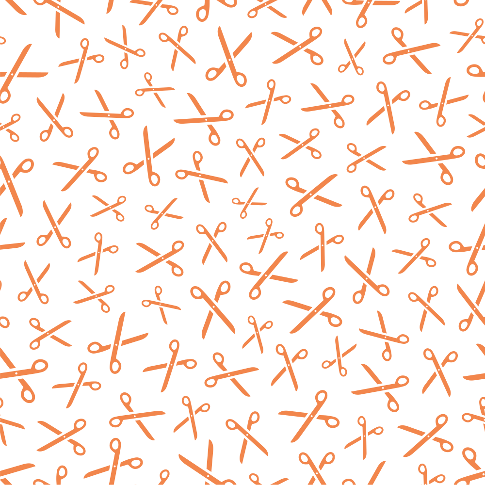 Scissors Fabric - Soft Orange