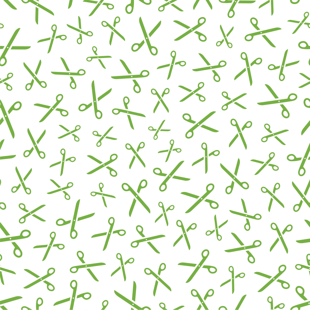 Scissors Fabric - Spring Green