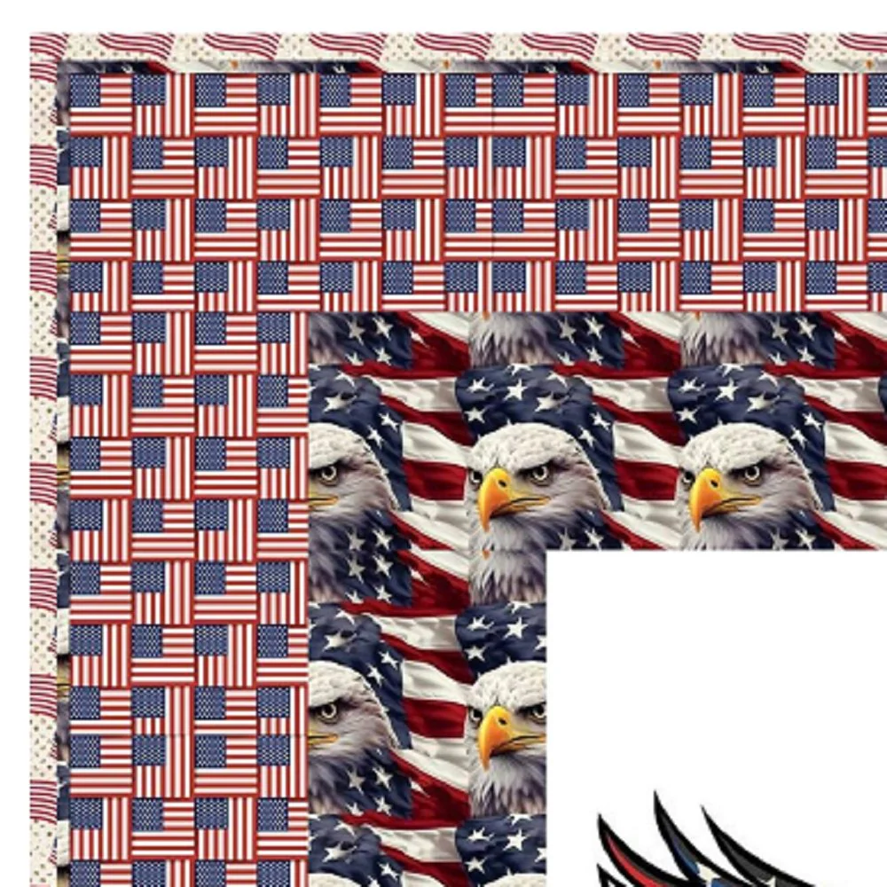 Screaming Eagle and Flag Wall Hanging 42" x 42" - Image 2