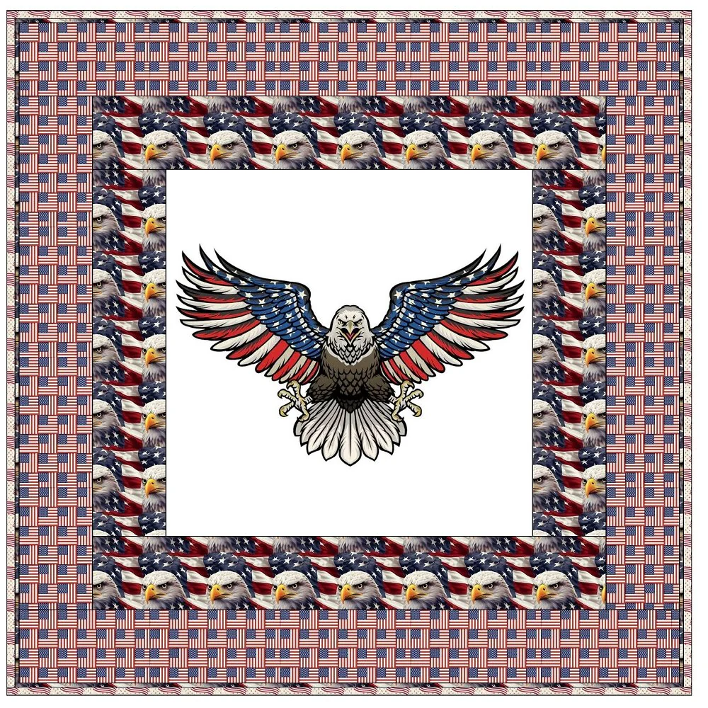 Screaming Eagle and Flag Wall Hanging 42" x 42" - Image 3