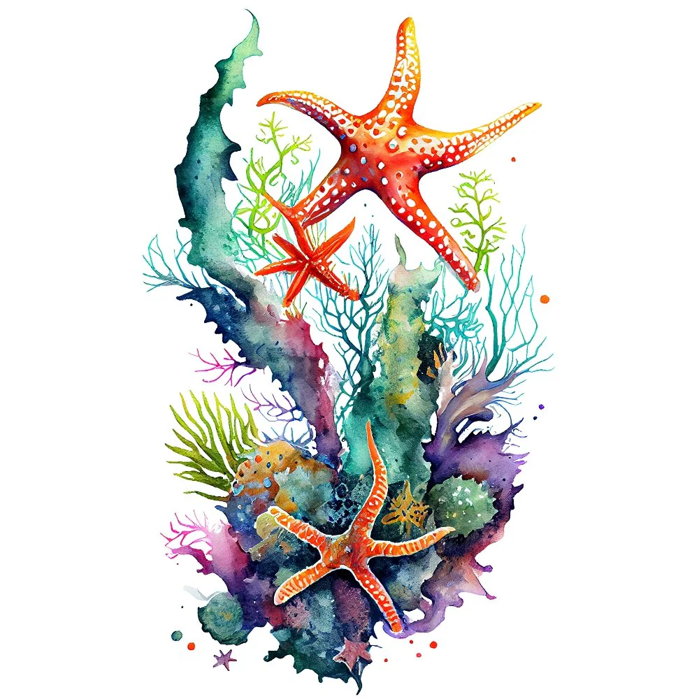 Sea Creatures Starfish Fabric Panel