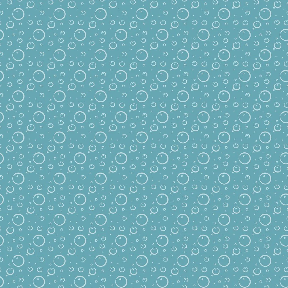 Sea Jellyfish Bubbles Fabric - Dark Blue