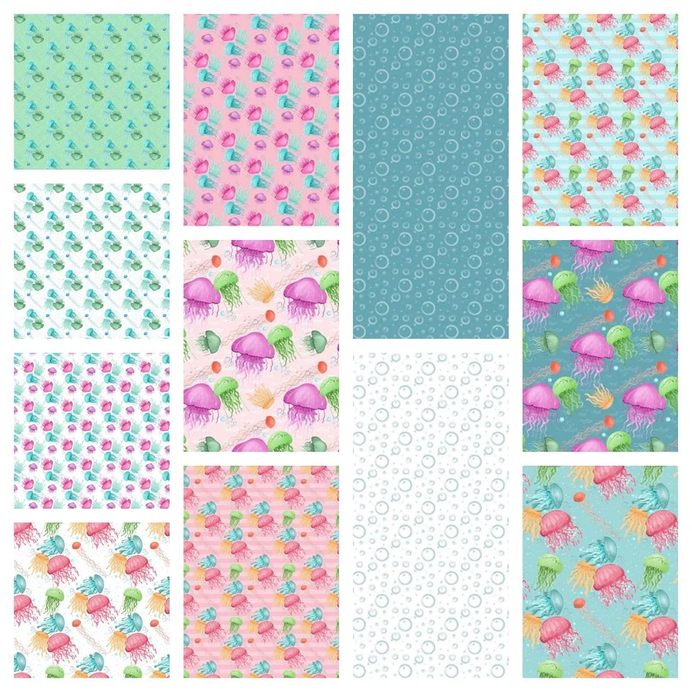Sea Jellyfish Fabric Collection - 1 Yard Bundle