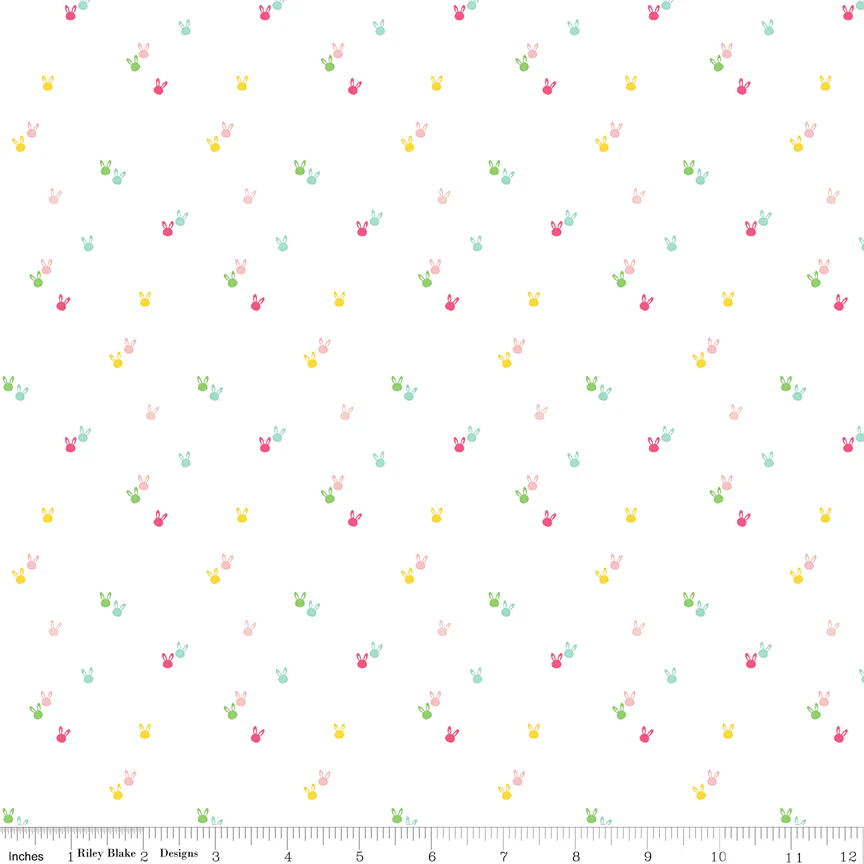 Seasonal Basics Fabric Collection - Bunnies White - Image 2