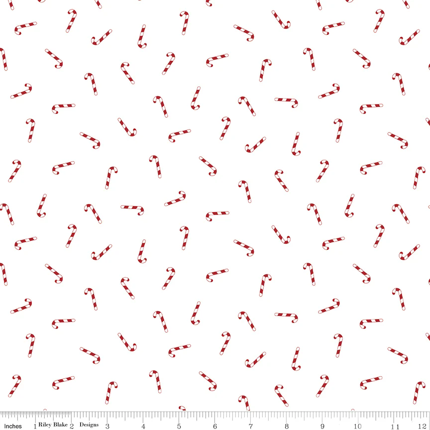 Seasonal Basics Fabric Collection - Candy Canes White - Image 2