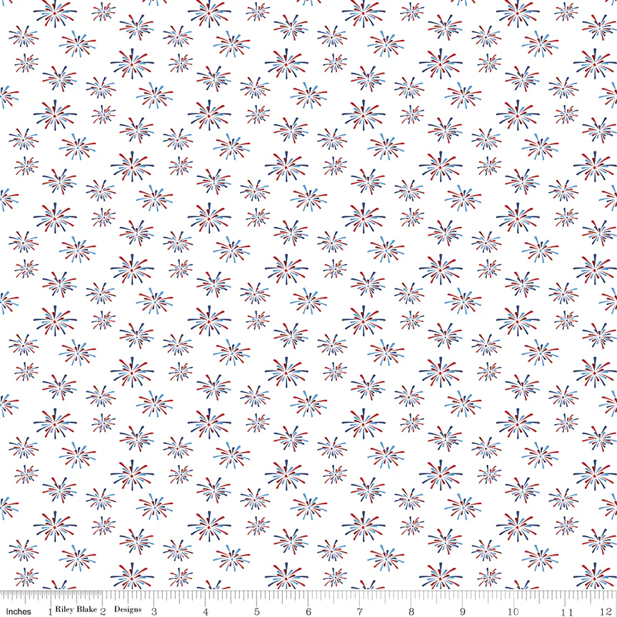 Seasonal Basics Fabric Collection - Fireworks White - Image 2