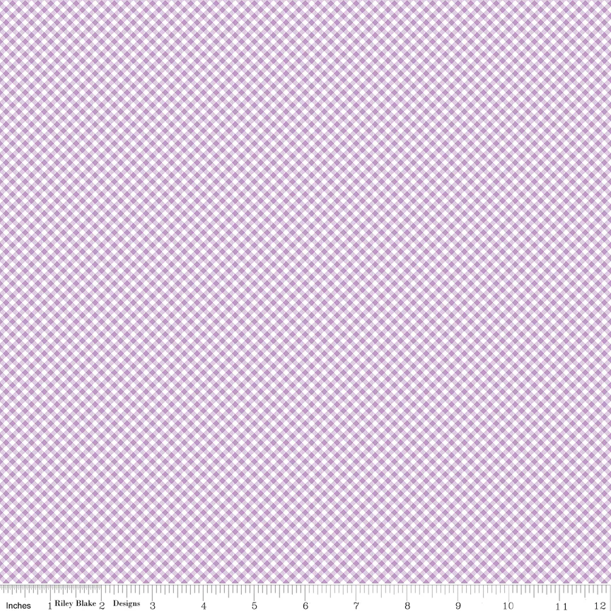 Seasonal Basics Fabric Collection - Gingham Purple - Image 2