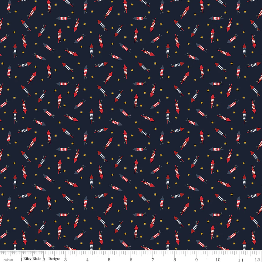 Seasonal Basics Fabric Collection - Pop Boom Bang Navy - Image 2