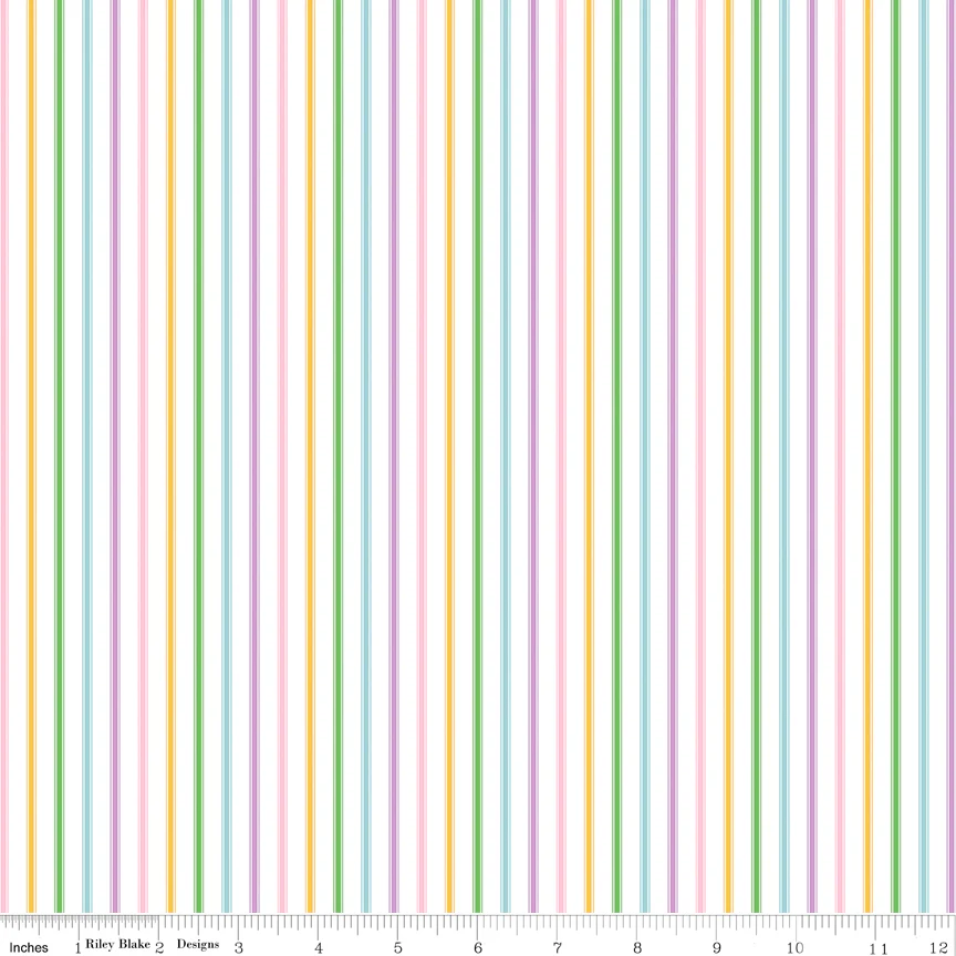 Seasonal Basics Fabric Collection - Ticking Stripe Easter - Image 2