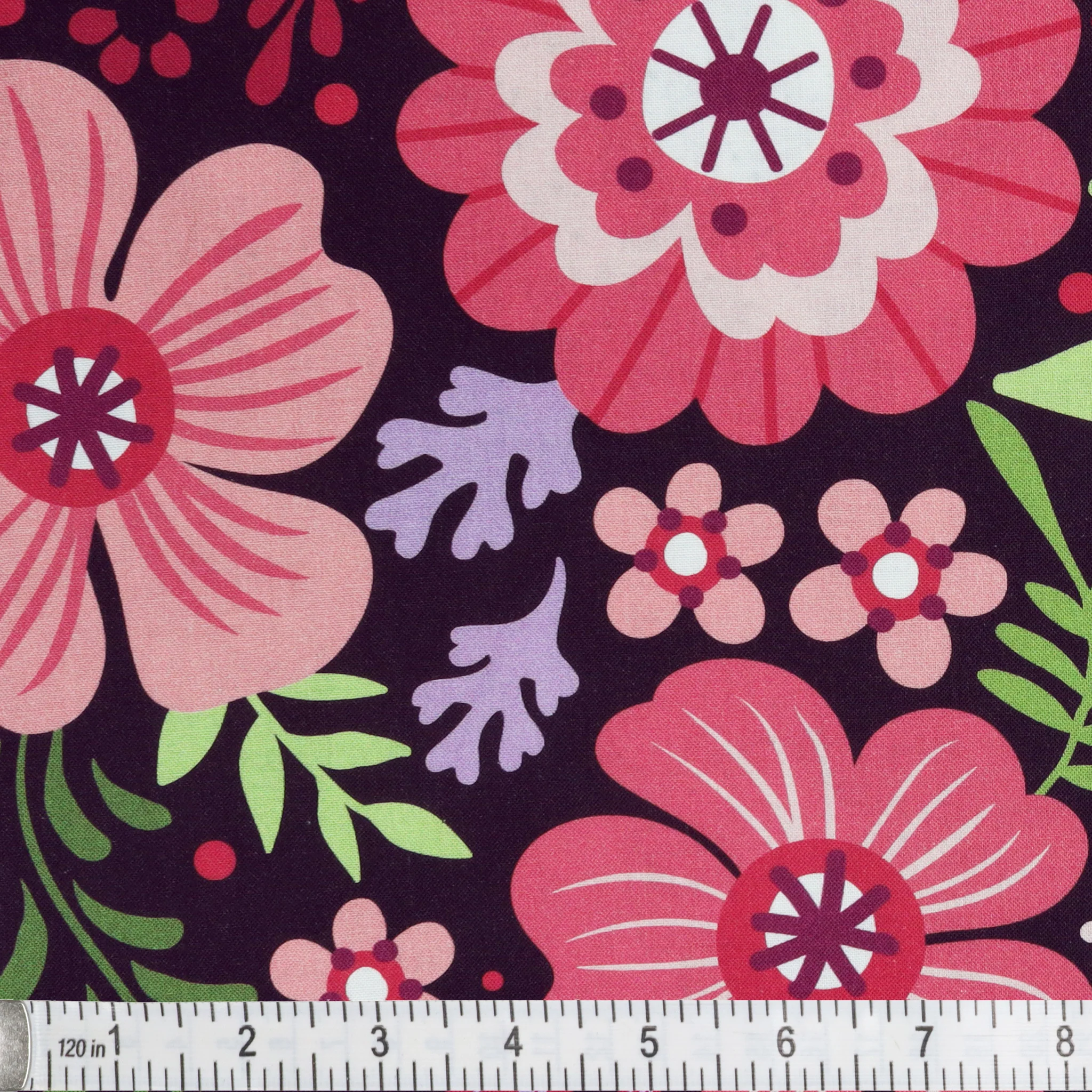 Secret Garden 108" Wide Quilt Backing - Wallflowers Aubergine - Image 3