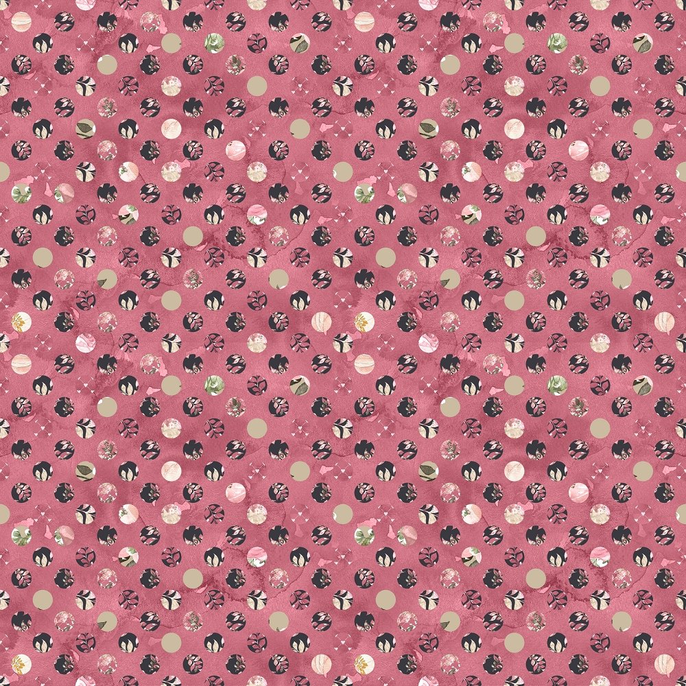 Secret Garden Polka Dot Fabric - Pink
