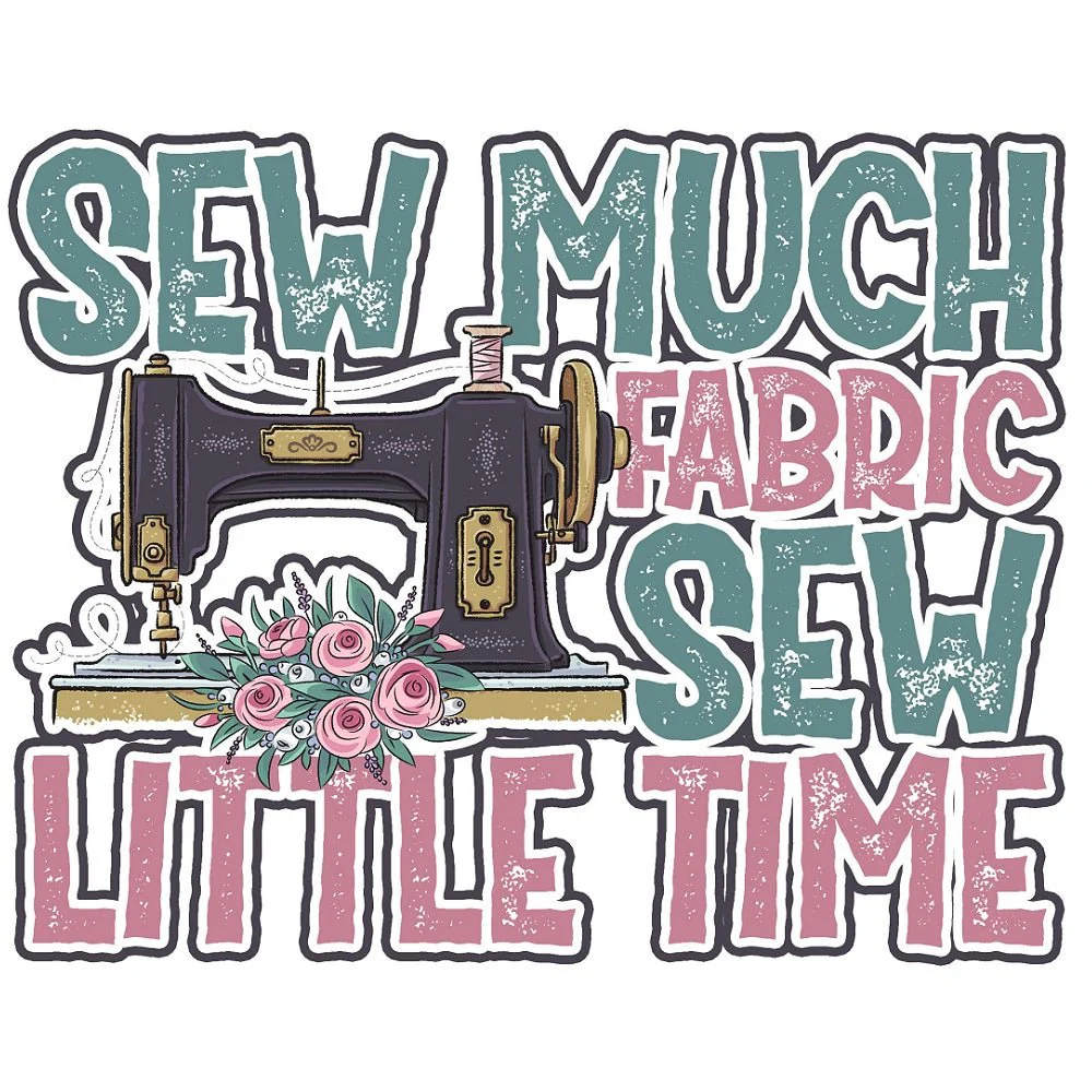 Sew Much Fabric Sew Little Time Fabric Panel - Pink