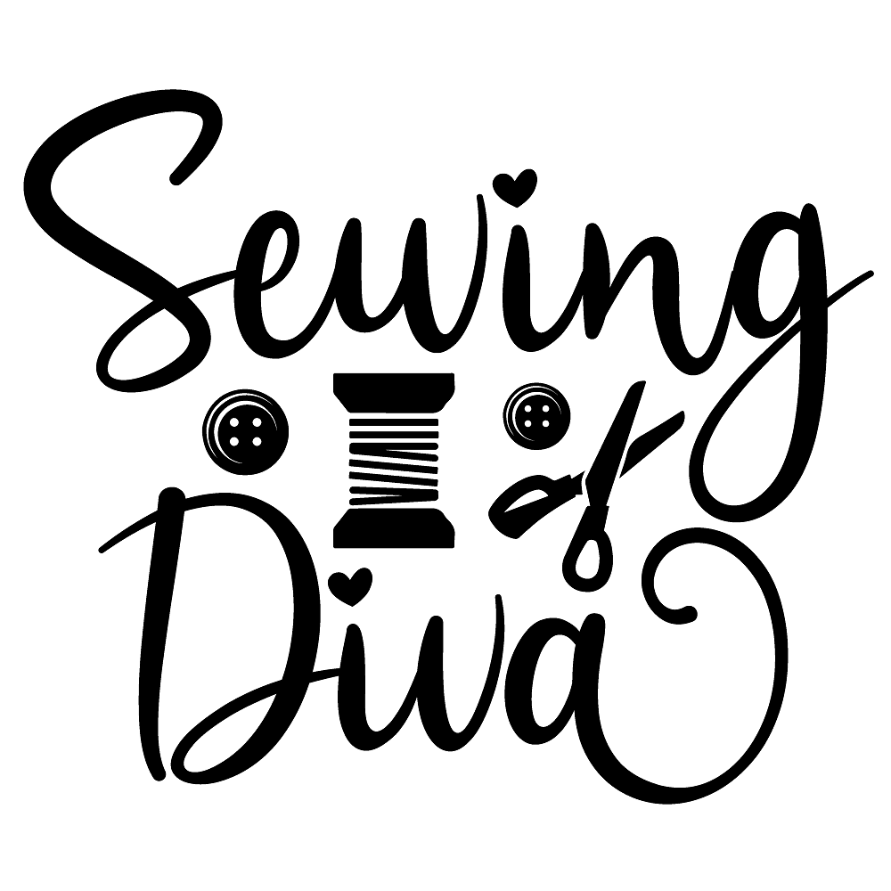 Sewing Diva Fabric Panel - Black/White