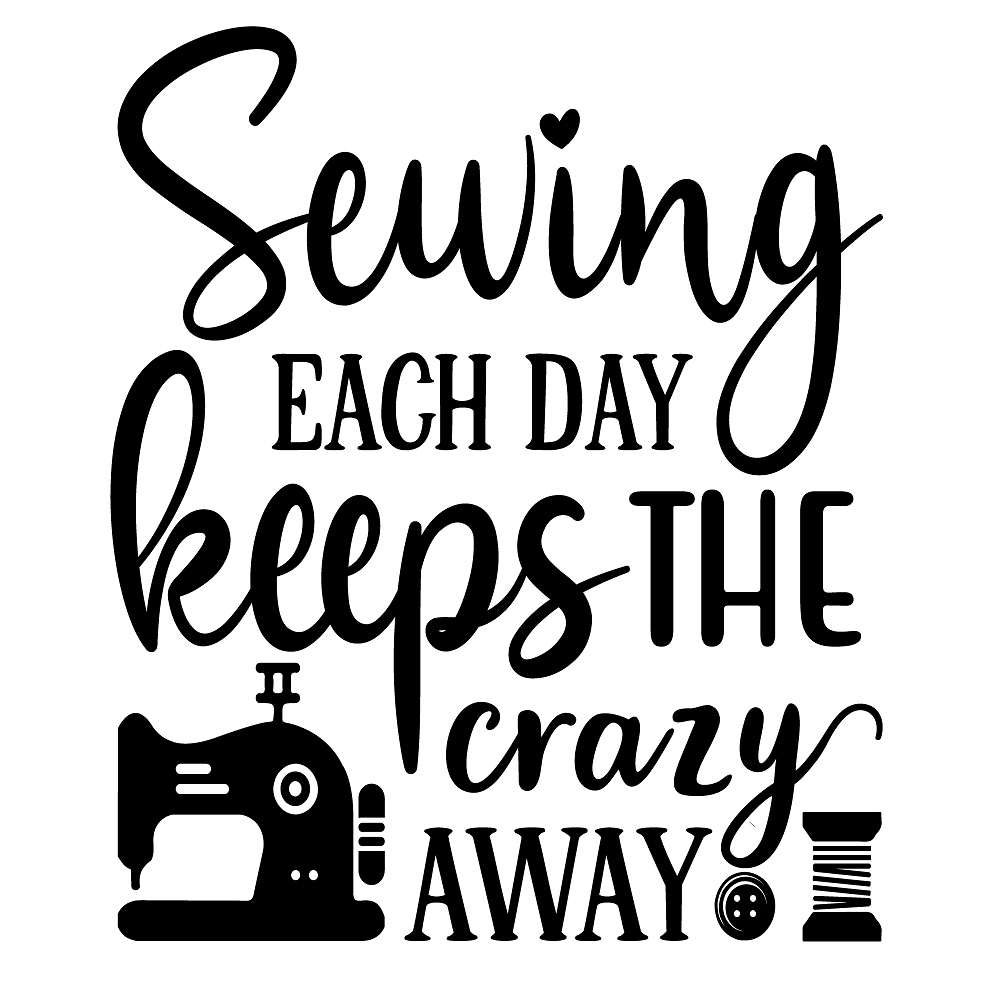 Sewing Each Day Fabric Panel - Black/White