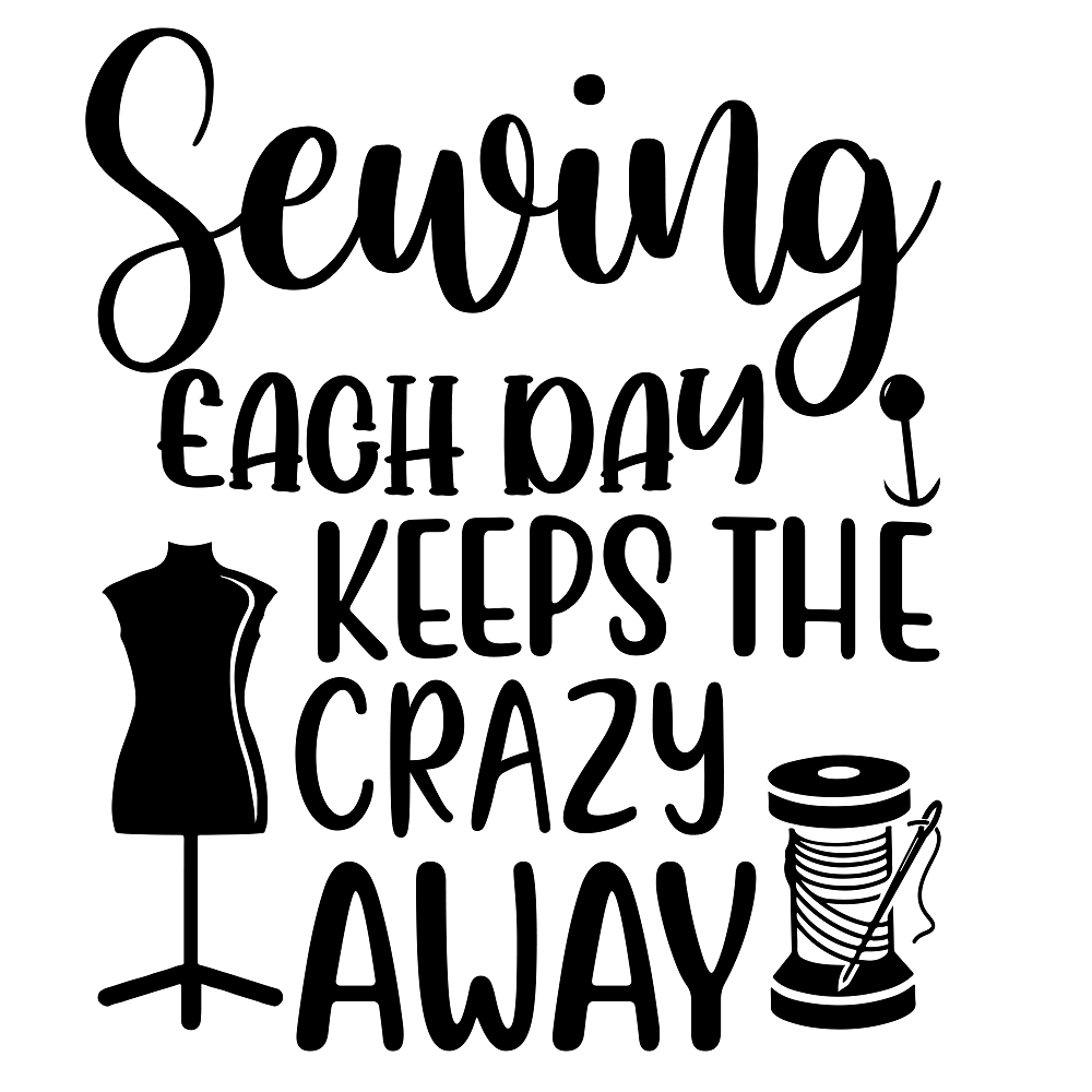 Sewing Each Day Fabric Panel - Black/White