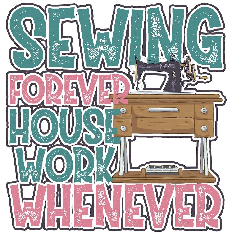 Sewing Forever Fabric Panel - Pink