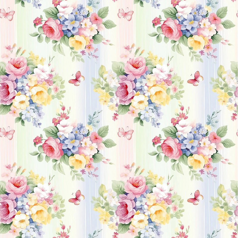 Shabby Pastel Rainbow Pattern #11 Fabric