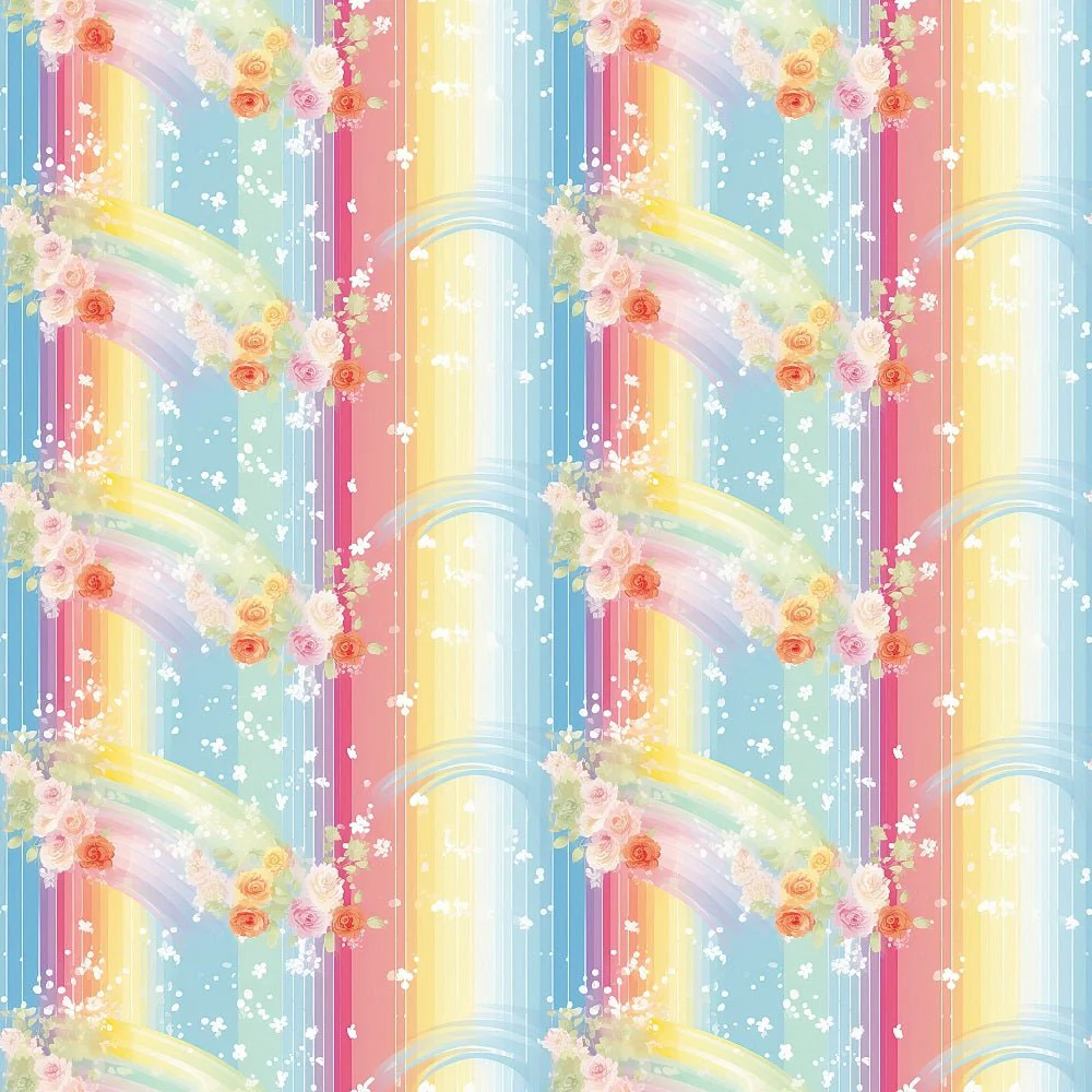 Shabby Pastel Rainbow Pattern #12 Fabric