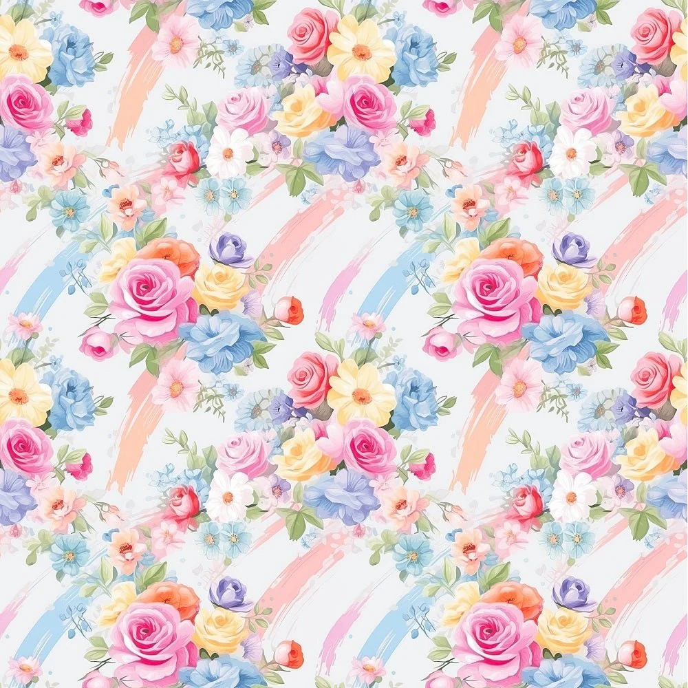 Shabby Pastel Rainbow Pattern #2 Fabric
