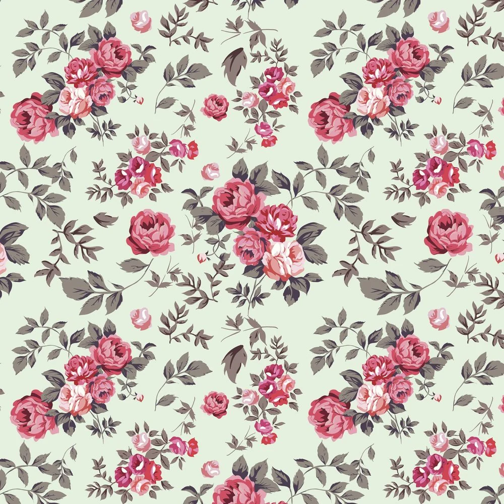 Shabby Rose & Vine Fabric