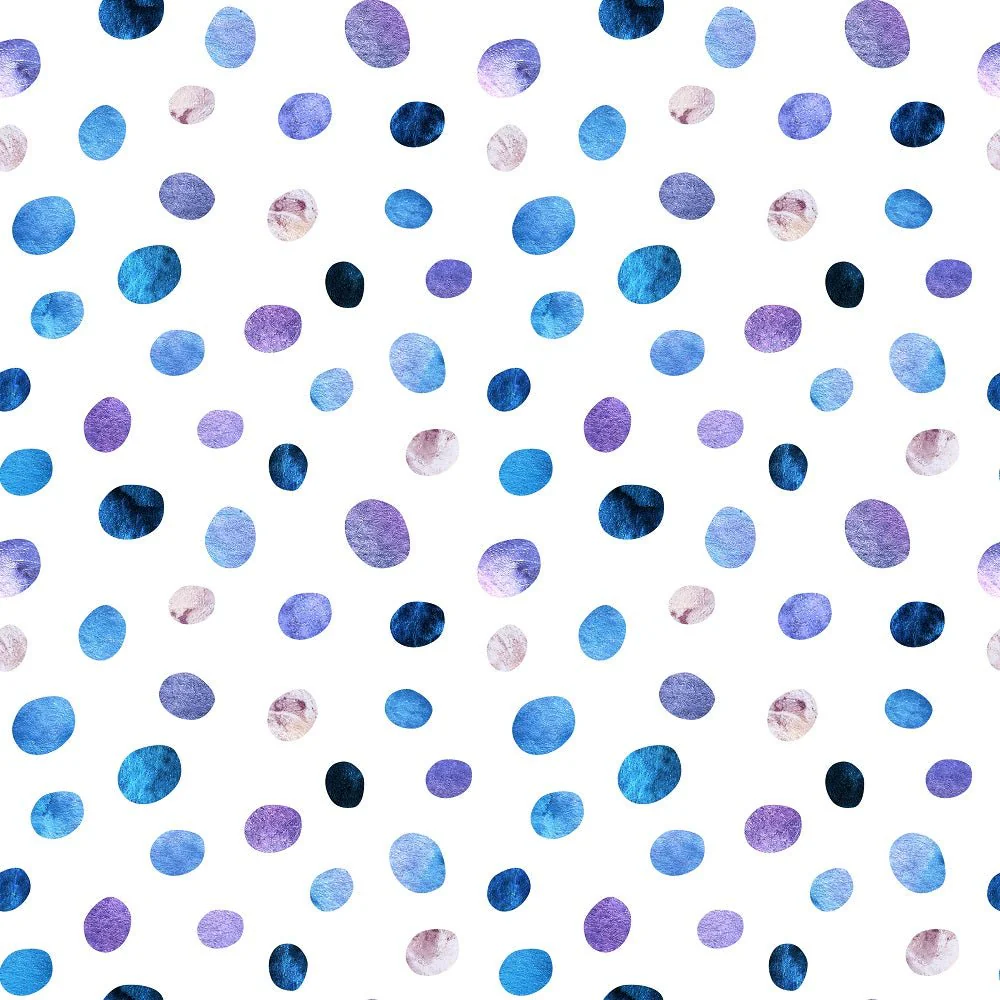 Shapes and Shades of Purple Dots Fabric