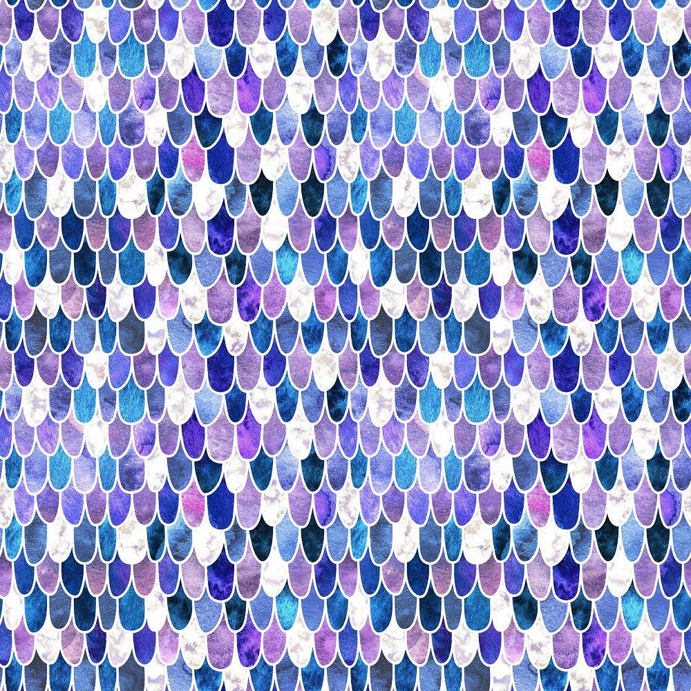 Shapes and Shades of Purple Scales Fabric