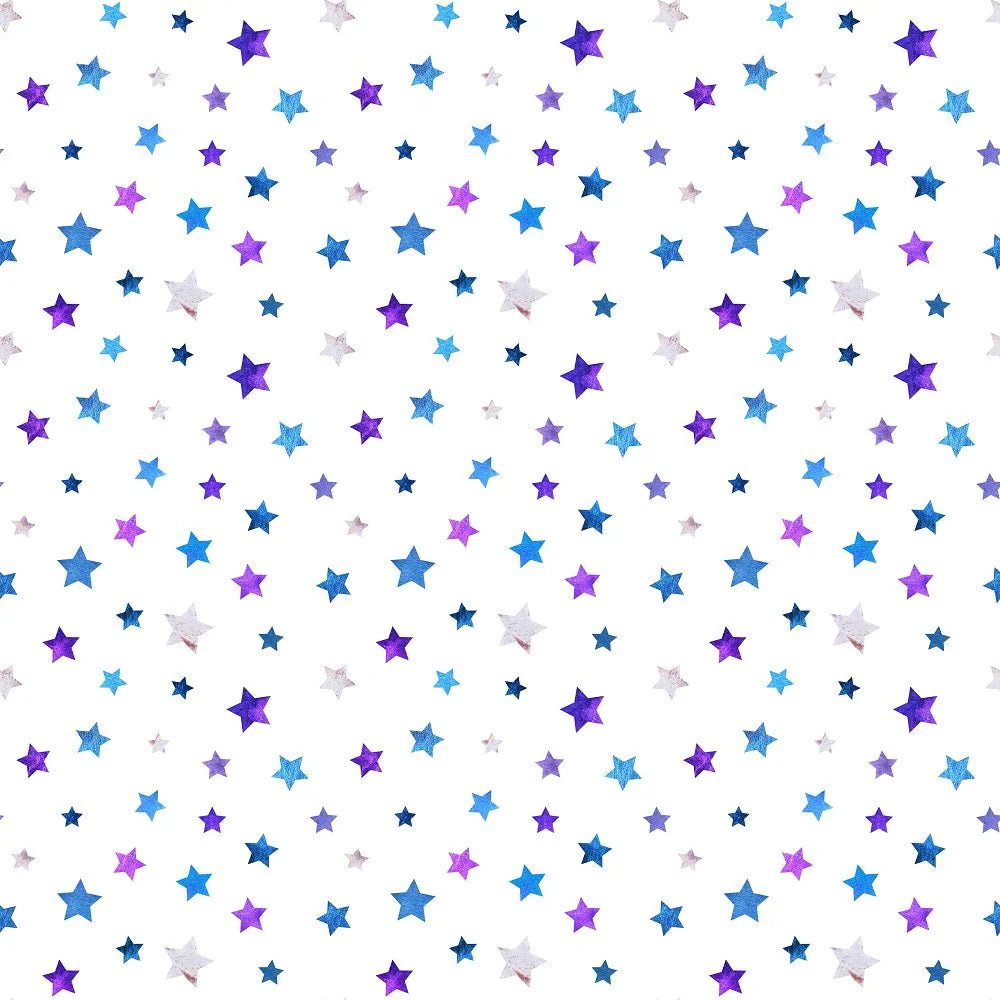 Shapes and Shades of Purple Stars Fabric