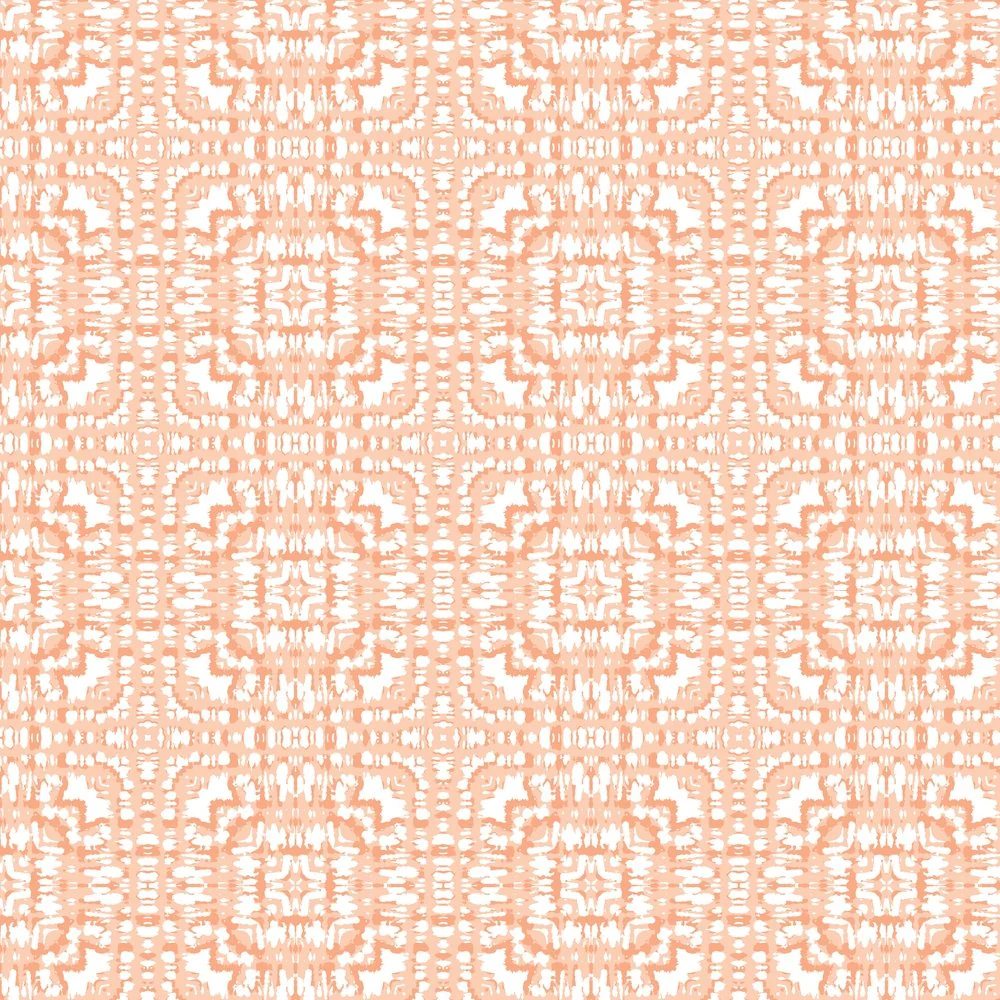 Shibori Kaleidoscope Square Fabric - Peach