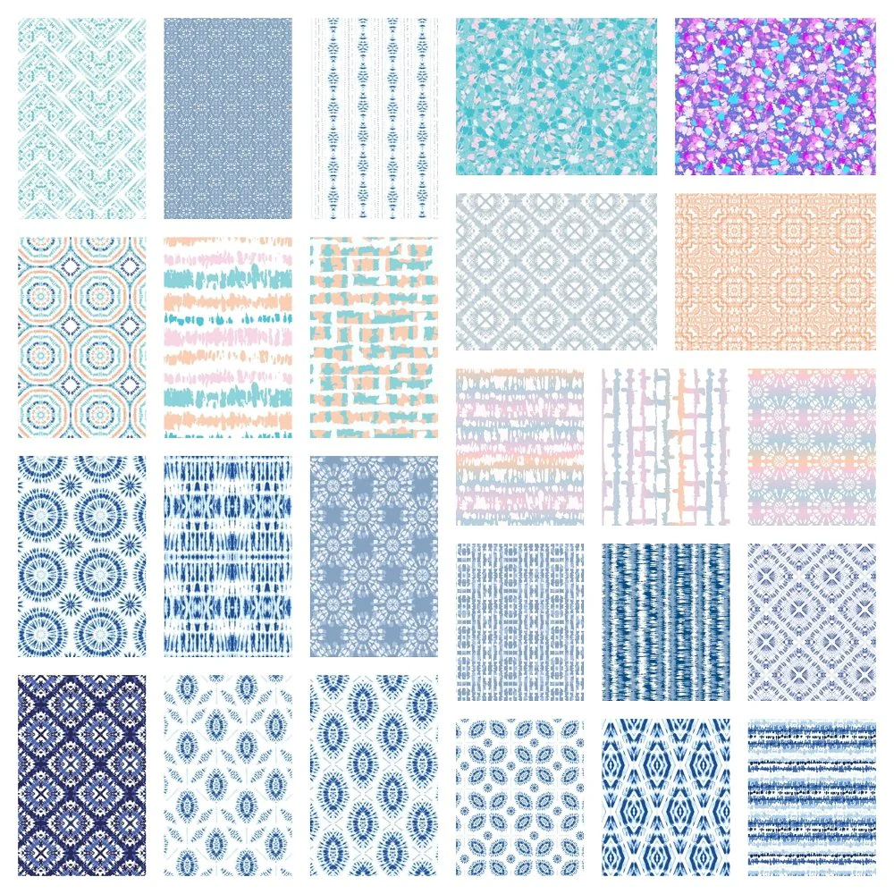 Shibori Tie-Dye Fabric Collection - 1 Yard Bundle