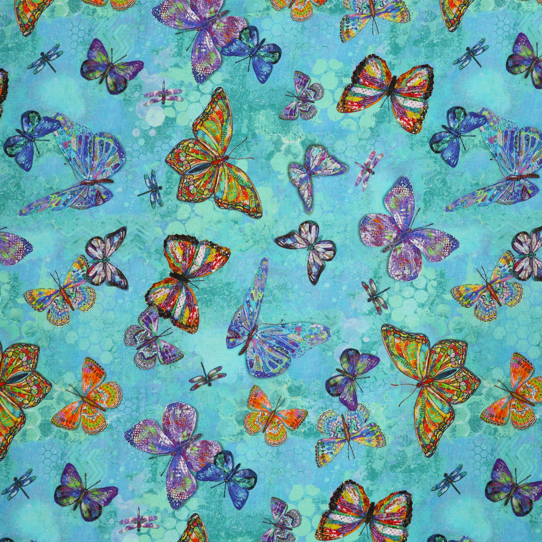 Shine On Fabric Collection - Flutter Turquoise