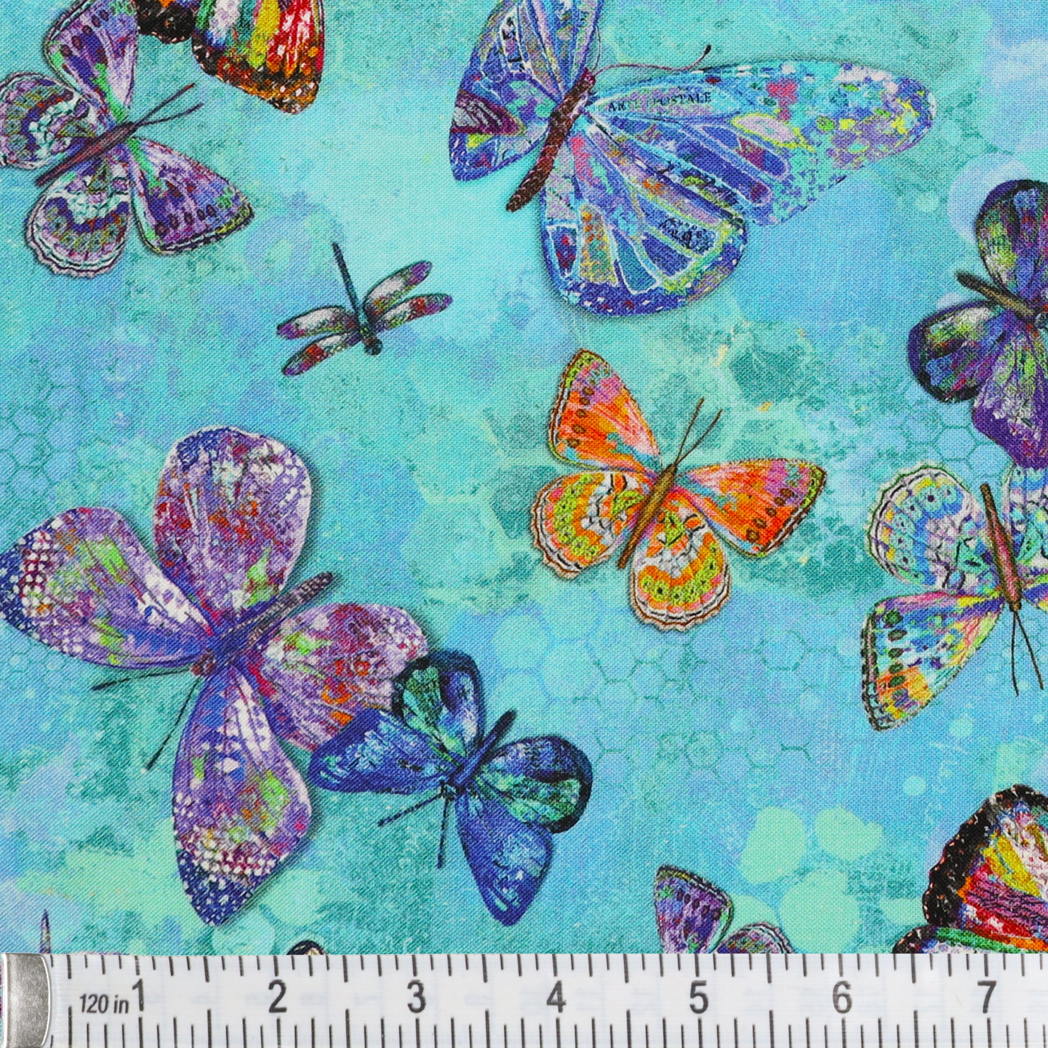 Shine On Fabric Collection - Flutter Turquoise - Image 3
