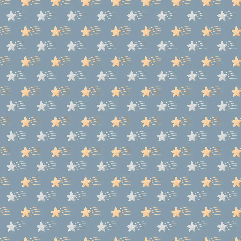 Shooting Stars In The Sky Fabric - Blue