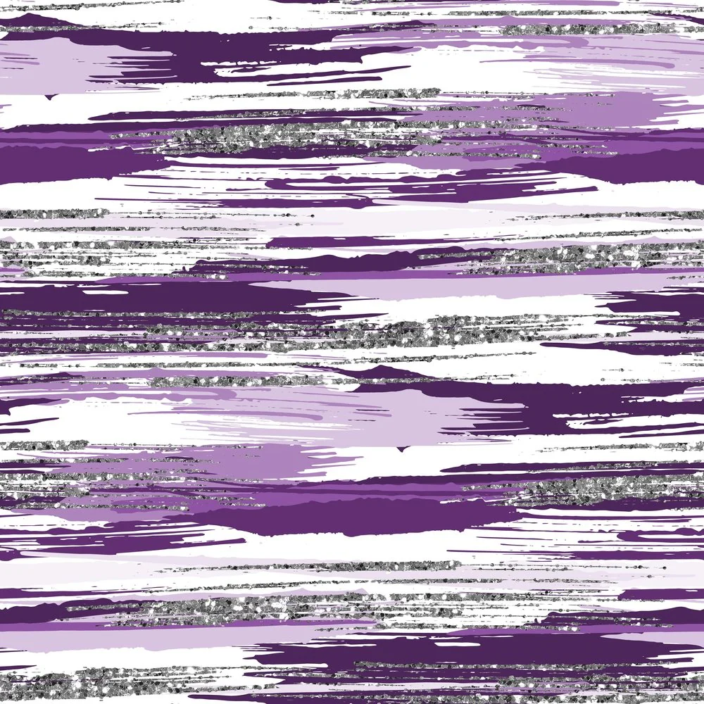 Silver Glitter and Brush Stroke Fabric - Cadmium Violet
