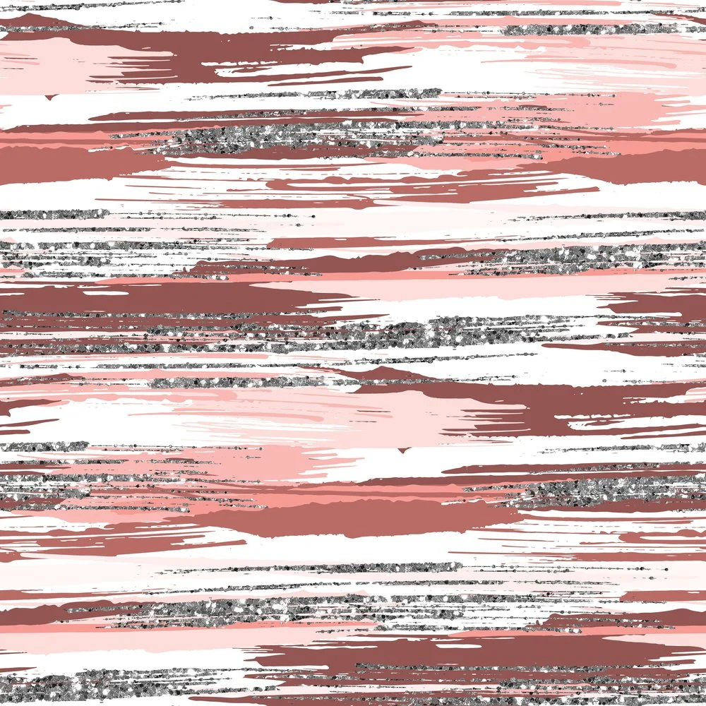 Silver Glitter and Brush Stroke Fabric - Ibis Wing