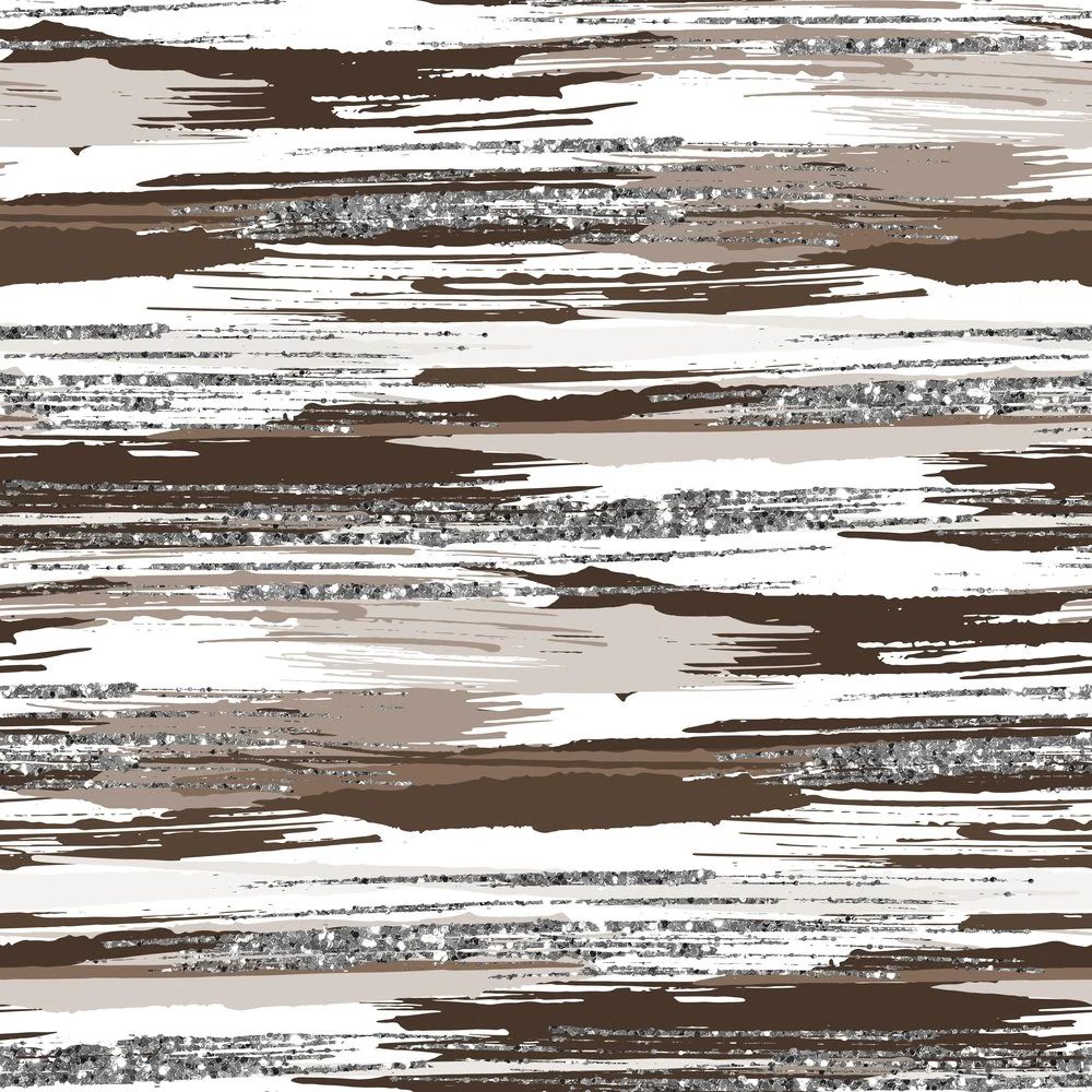 Silver Glitter and Brush Stroke Fabric - Mission Brown