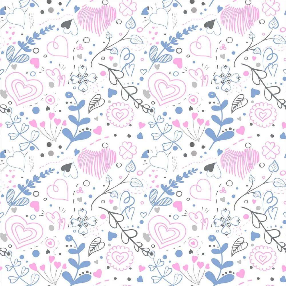 Sketched Botanicals & Hearts Fabric