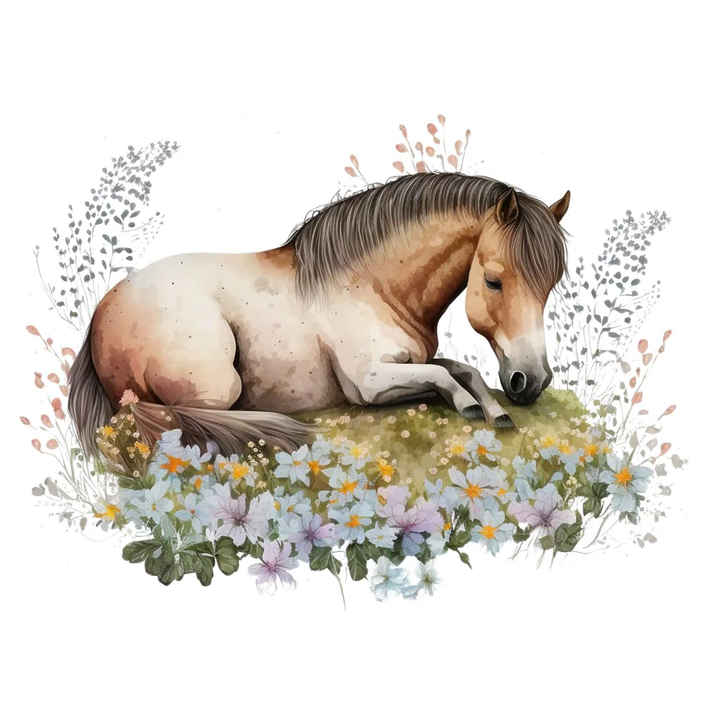 Sleepy Horse Fabric Panel