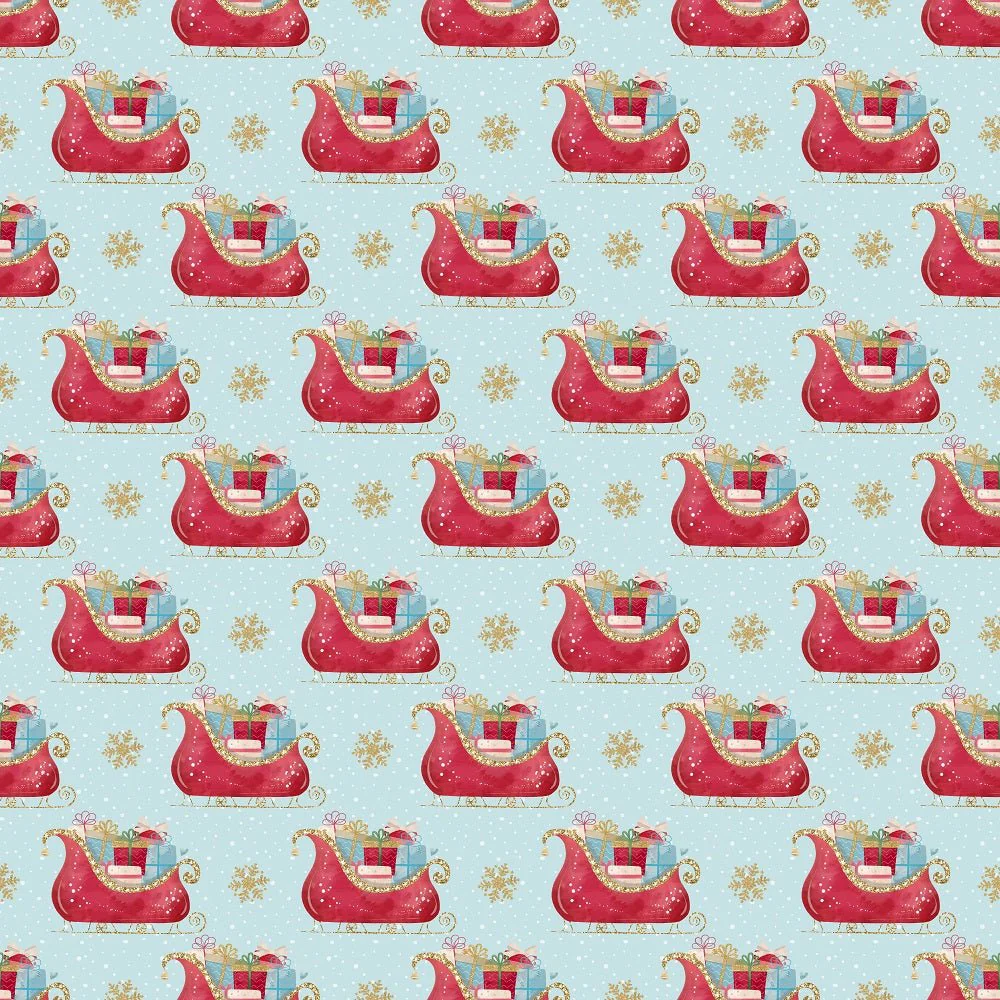 Sleigh of Presents Fabric - Blue