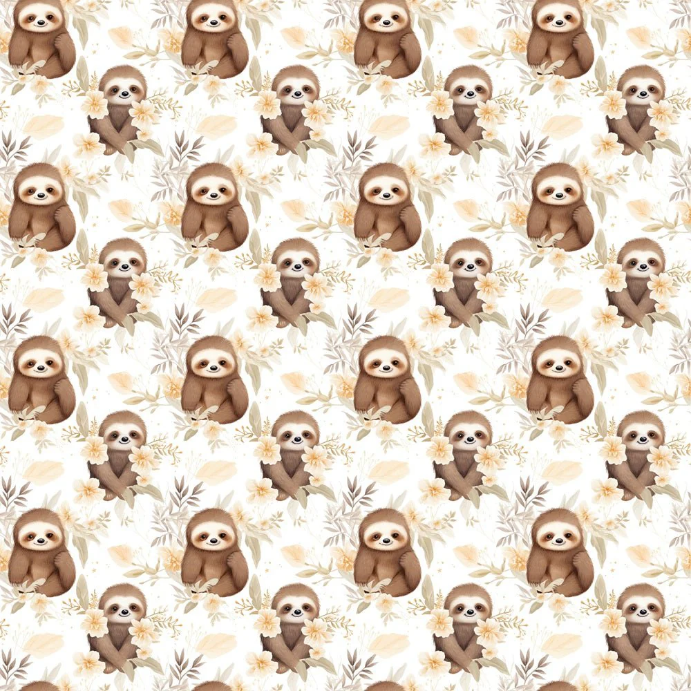 Sloths & Floral Fabric