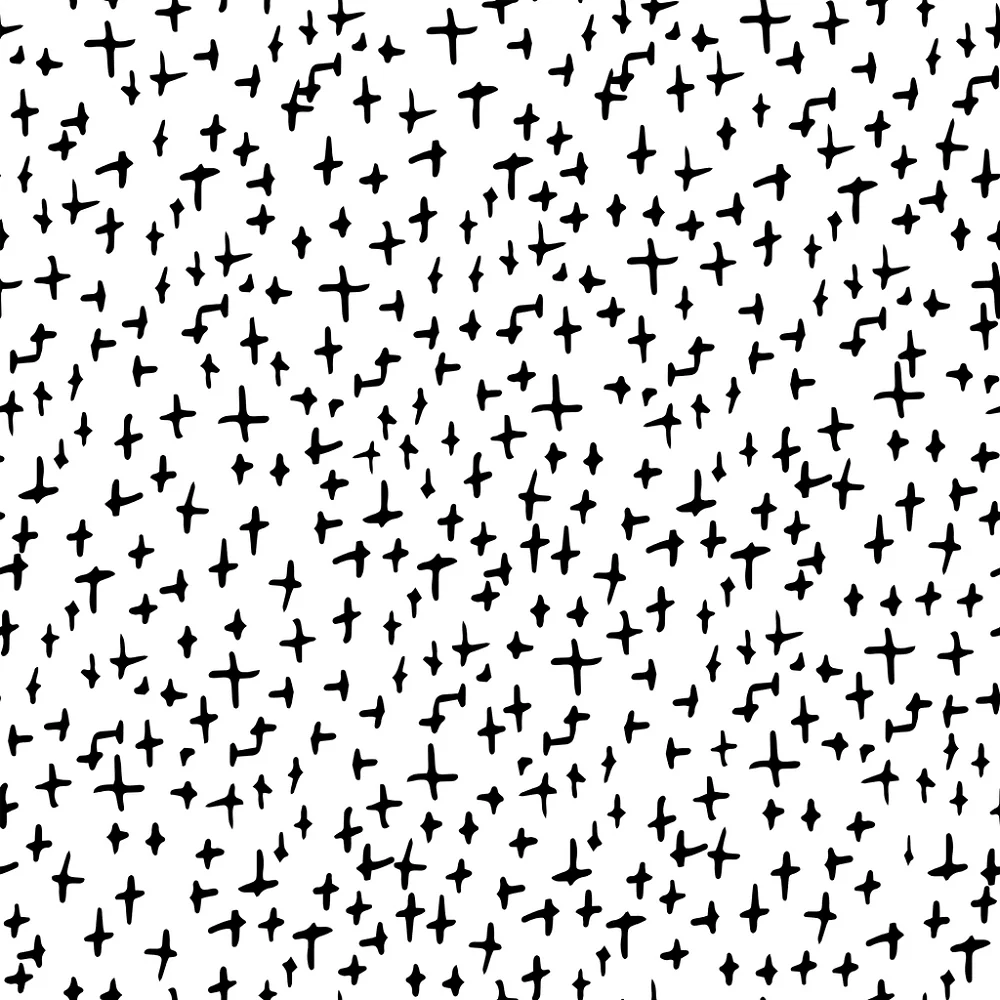Small Black Pluses Fabric