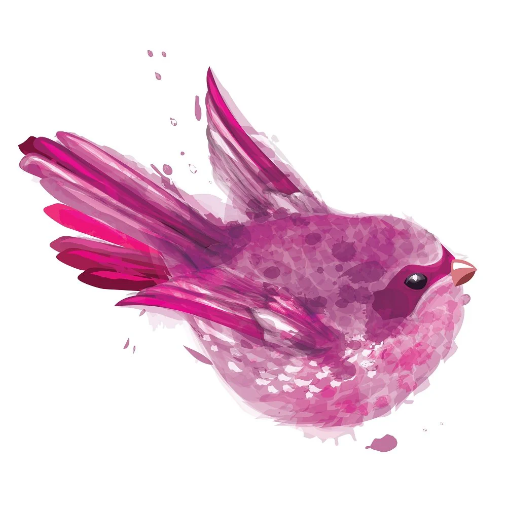 Small Finch Fabric Panel - Purple