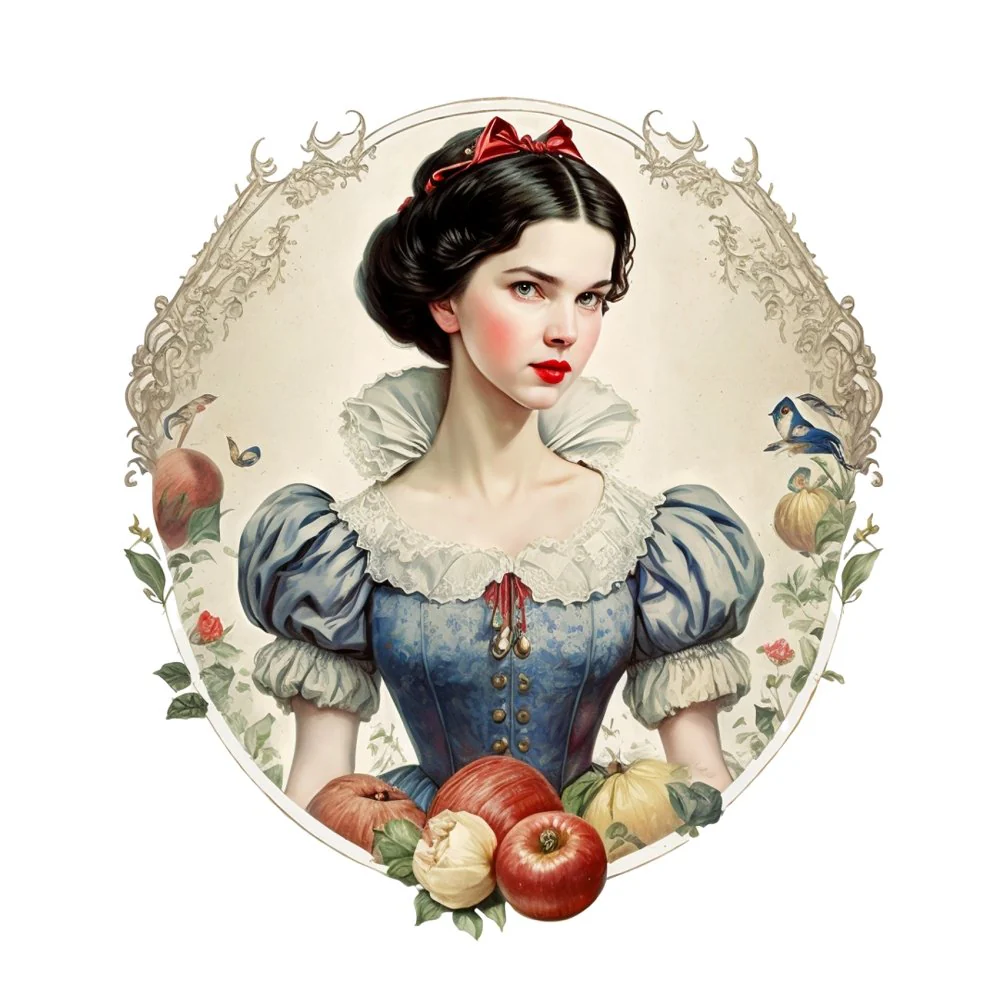 Snow White Portrait #3 Fabric Panel
