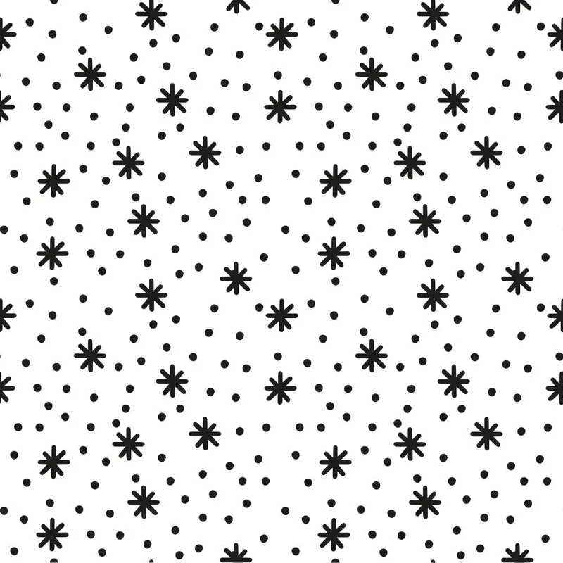 Snowfall Pattern #1 Fabric - Black & White