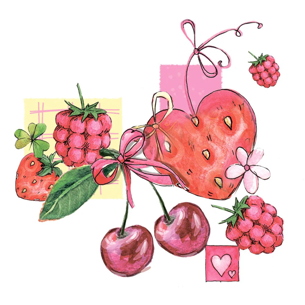 So Lovely Valentines Elements Fabric Panel