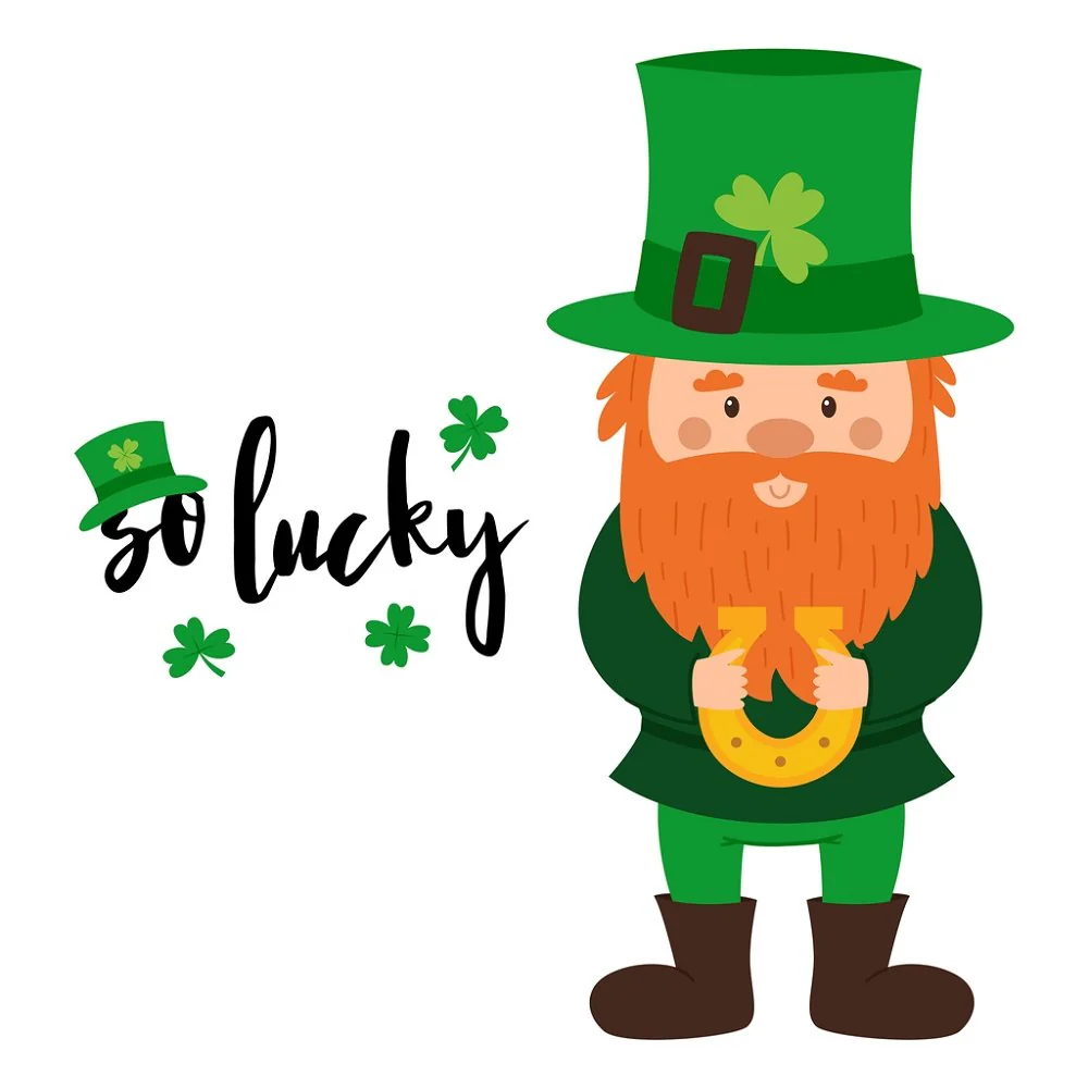 So Lucky Irish Dwarf Fabric Panel
