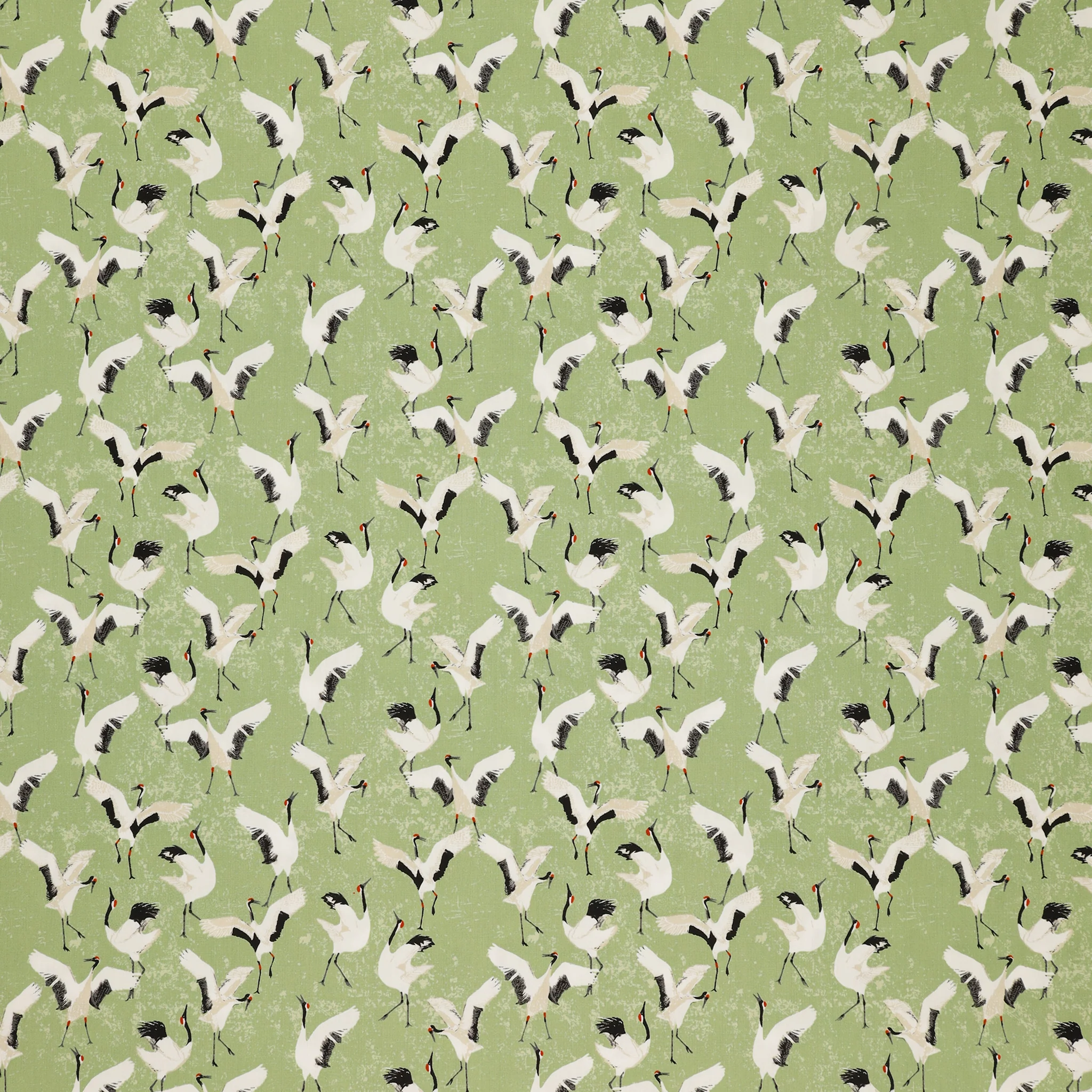 Soar Fabric Collection - Dancing Cranes Jade