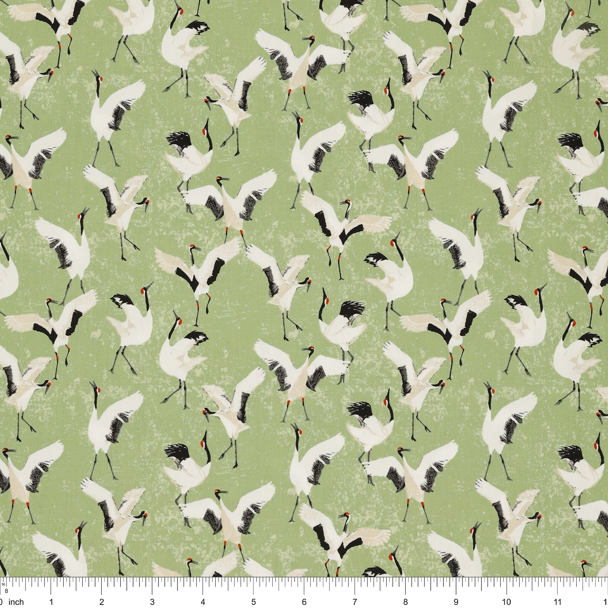 Soar Fabric Collection - Dancing Cranes Jade - Image 3