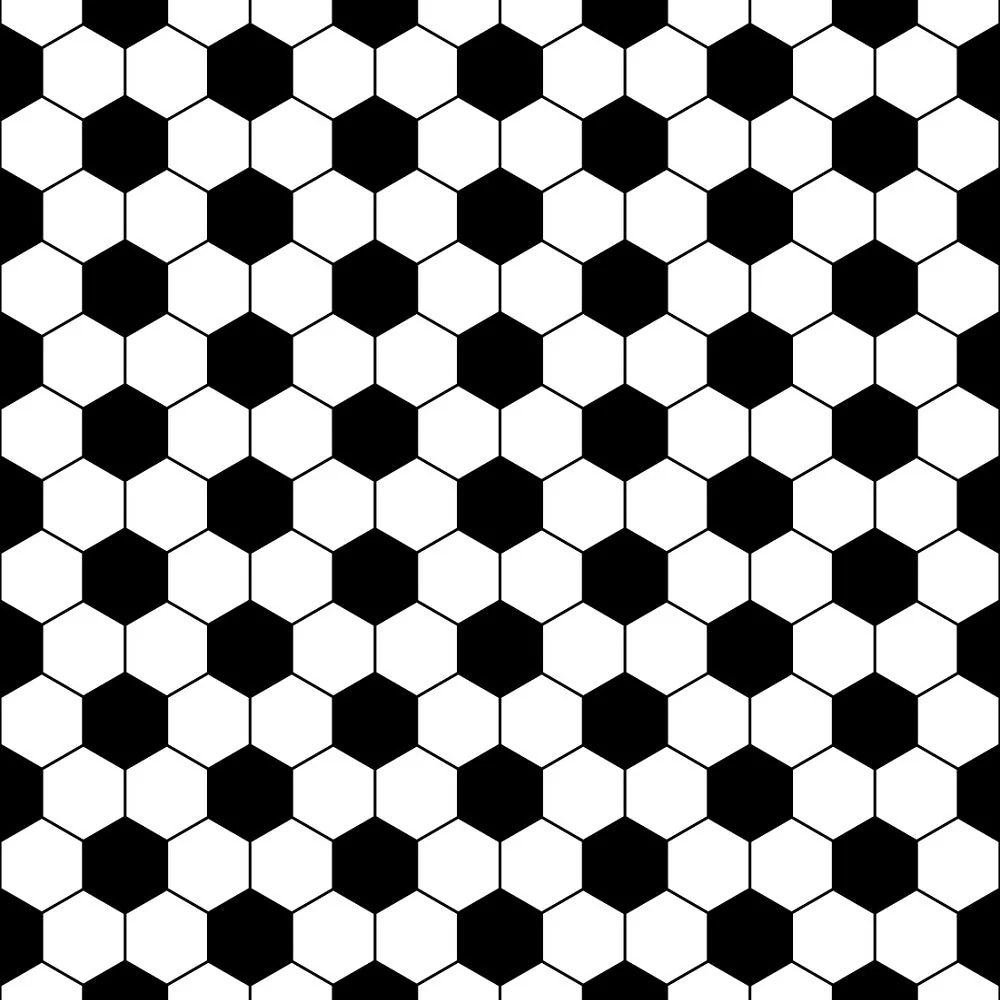 Soccer Ball Pattern Fabric - Black/White